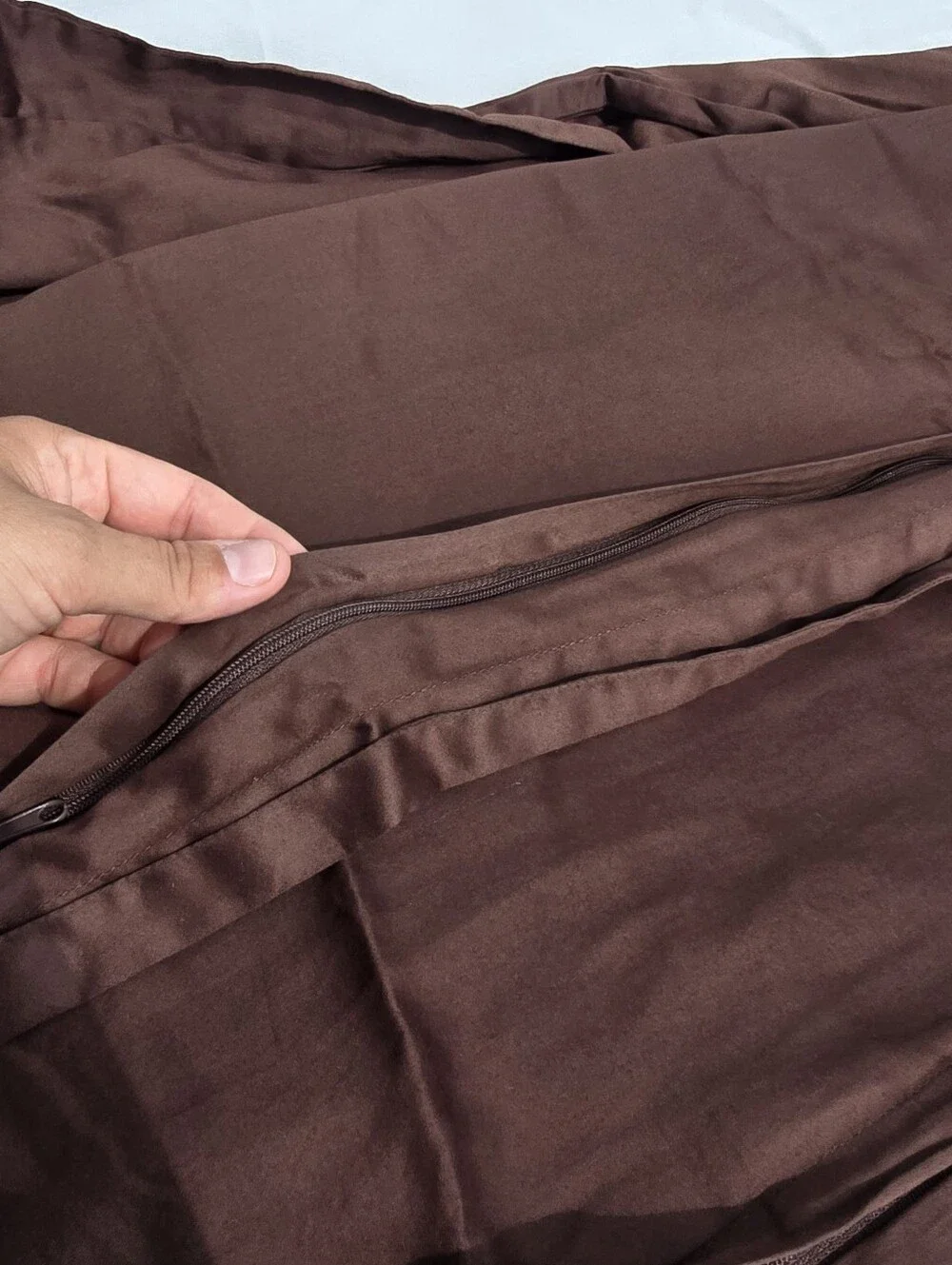 NWOT Quince King Cal King Duvet Cover Set Giza Sateen Cotton Espresso 2 Shams